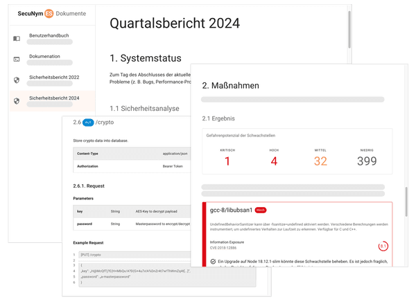 Digitales Handbuch und Sicherheitsaudits mit Handlungsempfehlungen für SecuNym ES